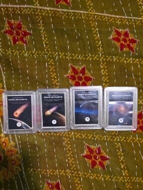 Authentic Space Meteorite Collectible Cards - Black & Blue Artwork
